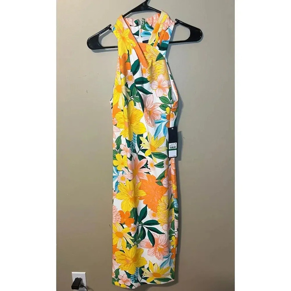 RACHEL Rachel Roy Yellow Floral Midi Dress - Picture 4 of 6